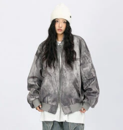 Oversized Acid Wash Bomber Jacket With Snap Button Pockets 24 Oversized Acid Wash Bomber Jacket With Snap Button Pockets -Modern Wear Shop O1CN011QqVi81awxcQG9n0b 3384683395 1