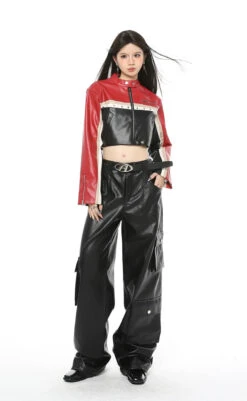 Boxy Cropped Faux Leather Racer Jacket -Modern Wear Shop O1CN011ZiIlV281t640YPk1 800637873