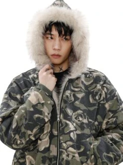 Faux Fur Line Camo Hooded Bomber Jacket 14 Faux Fur Line Camo Hooded Bomber Jacket -Modern Wear Shop O1CN011qoCbX1VQpm9U7TKW 2434502648
