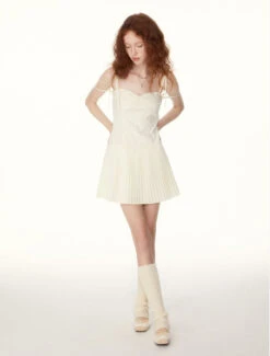 Ruched Pleated Mini Dress With String Straps -Modern Wear Shop O1CN0128A8fI1S7BoZ4NM4p 2215093962199