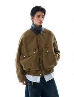 Contrast Leather Collar Oversized Utility Button Jacket -Modern Wear Shop O1CN012ECIX71QxkBkD1q1I 4008732043