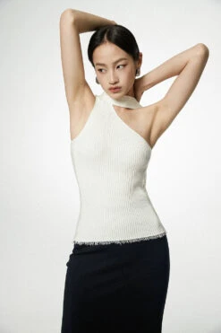 Asymmetrical Neck Sleeveless Ribbed Top 21 Asymmetrical Neck Sleeveless Ribbed Top -Modern Wear Shop O1CN012MNcfX1toh2Wc9lCY 2206447005949