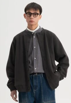 Waffle Textured Button Up Bomber Jacket -Modern Wear Shop O1CN0132uFGu2IBdjg8mGoJ 2741639248