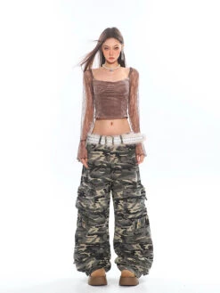 Mesh Long Sleeve Square Neck Cropped Top -Modern Wear Shop O1CN013ArwtF1iBnnxMPhmB 2201256844375