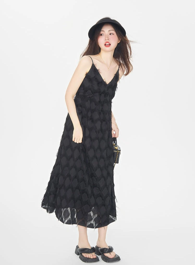 Textured Spaghetti Strap Midi Dress 8 Textured Spaghetti Strap Midi Dress - Image 8