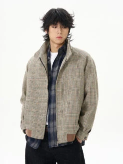 Plaid High Collar Zip Bomber Jacket -Modern Wear Shop O1CN014VYF3V1r3P5i0zqY9 1124265575