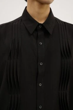 Pleated Wave-Panel Short Sleeve Button-Up Shirt 27 Pleated Wave-Panel Short Sleeve Button-Up Shirt -Modern Wear Shop O1CN014bh0iq1TcA5TZMmy6 2206881692402