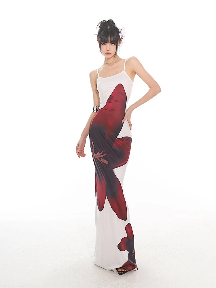 Maxi Floral Sheath Dress With Crisscross Back 12 Maxi Floral Sheath Dress With Crisscross Back - Image 12