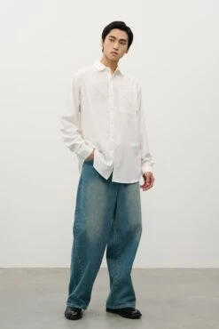 Relaxed Button-Up Long Sleeve Shirt With Chest Pocket -Modern Wear Shop O1CN015EB5OK1TcA6ToqZj3 2206881692402