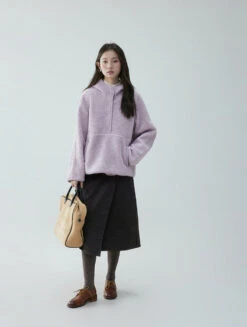 Shearling High Collar Half Button Sweater -Modern Wear Shop O1CN0162Dg6d1W4DrFryEAu 2187252734