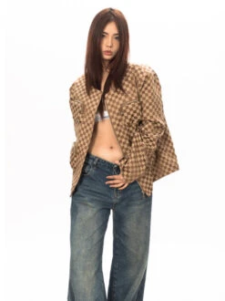 Checker Oversized Zip Jacket With Zip Pockets -Modern Wear Shop O1CN016YsyvN1xG7Zi68ZGg 3911136415