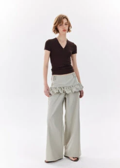 Wide Leg Trousers With Ruffle Waist Detail And Belt Loops -Modern Wear Shop O1CN016amhMN1H0ohaqjZnP 2210293270696