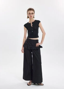 Wide Leg Trousers With Ruffle Waist Detail And Belt Loops -Modern Wear Shop O1CN016dx8vG1H0ohpqhhQ7 2210293270696