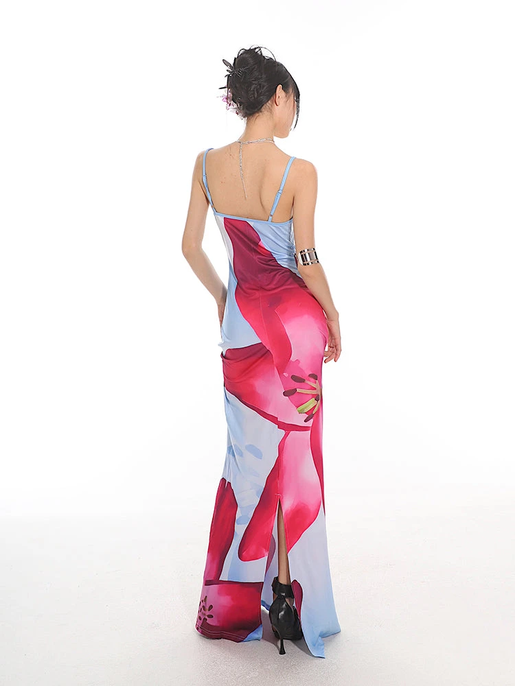 Maxi Floral Sheath Dress With Crisscross Back 9 Maxi Floral Sheath Dress With Crisscross Back - Image 9