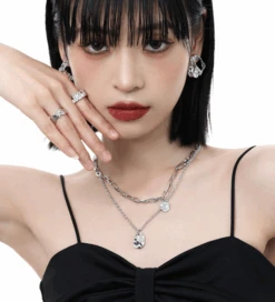 Double Chain And Pendant Necklace