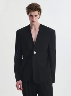 Distressed Hem Single Breasted Blazer With Patch Pockets 17 Distressed Hem Single Breasted Blazer With Patch Pockets -Modern Wear Shop O1CN0172YmEg1Cf3KMxLUpQ 668530107