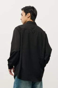 Relaxed Button-Up Long Sleeve Shirt With Chest Pocket -Modern Wear Shop O1CN0173CNk01TcA6cKO4xC 2206881692402