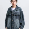 Distressed Faded Denim Jacket