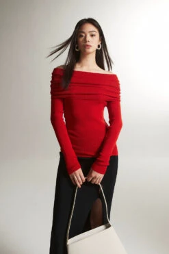 Off-Shoulder Ribbed Knit Layered Long Sleeve Sweater 39 Off-Shoulder Ribbed Knit Layered Long Sleeve Sweater -Modern Wear Shop O1CN017tOQHk1G1ROY0KQBv 2209932910562