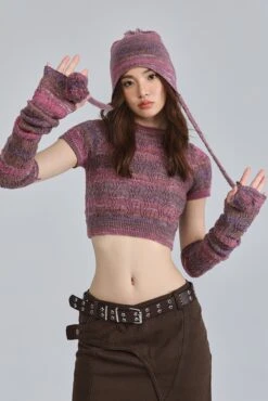 Textured Knit Cropped Sweater Top With Arm Warmer Sleeves -Modern Wear Shop O1CN018AhLAi29k8y9WgaZ9 2582478105