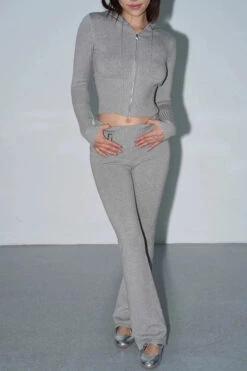 Skinny Ribbed Knit Cropped Hoodie And Lightweight Leggings Co-ord Set -Modern Wear Shop O1CN018KQkmp1LPK91fWy6B 266391291