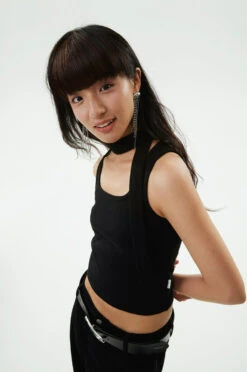 Ribbed Halterneck Crop Top With Choker-Scarf Neckline 21 Ribbed Halterneck Crop Top With Choker-Scarf Neckline -Modern Wear Shop O1CN018j9wTz1GdunFgbX2S 1974880646 1