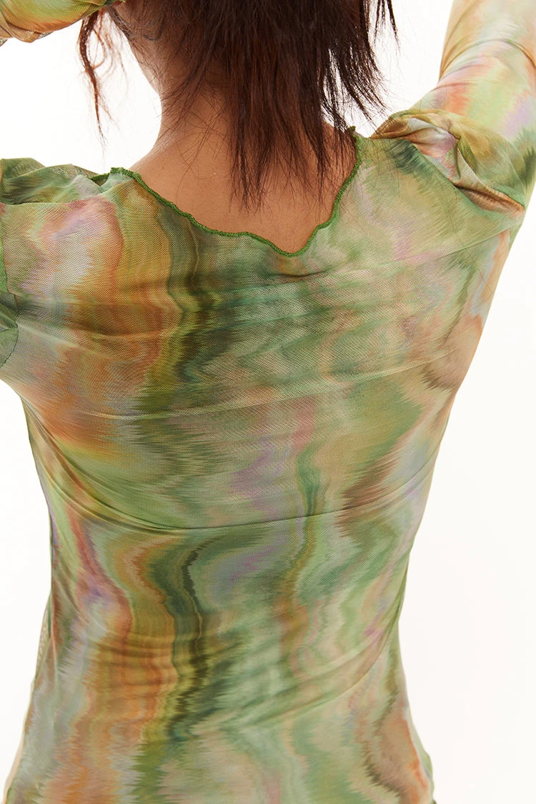 Tie-Dye Translucent Long Sleeve Top 4 Tie-Dye Translucent Long Sleeve Top - Image 4