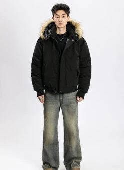 Removable Faux Fur Hoodie Bomber Jacket With Ribbed Hem 37 Removable Faux Fur Hoodie Bomber Jacket With Ribbed Hem -Modern Wear Shop O1CN0197y9fK1knTbWV3rYA 3161734728