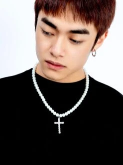 Faux Pearl Necklace With Cross Pendant -Modern Wear Shop O1CN019N9Up91rtc2fsnCmF 4132945689