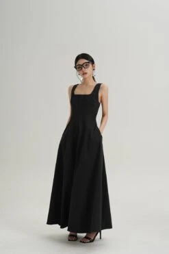 Sleeveless Square Neck Maxi Dress