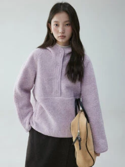 Shearling High Collar Half Button Sweater -Modern Wear Shop O1CN01AAddG11W4DrEFpp0M 2187252734