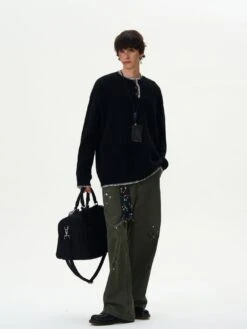 Ribbed Knit Henley Sweater With Button Detailing And Contrast Trim -Modern Wear Shop O1CN01ACoO8k1QxkANWpNVR 4008732043