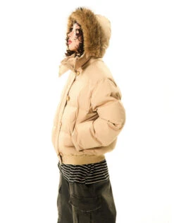 Puffer Bomber Jacket With Detachable Faux Fur Hood -Modern Wear Shop O1CN01Ahi8Mr1HvbnFVQ6Mw 2971280820