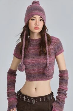 Textured Knit Cropped Sweater Top With Arm Warmer Sleeves -Modern Wear Shop O1CN01Am7Bku29k8y7lG2xp 2582478105