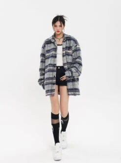 Plaid Fuzzy Oversized Button Shirt -Modern Wear Shop O1CN01AmfqnO1FVq2tVvYwM 90830493