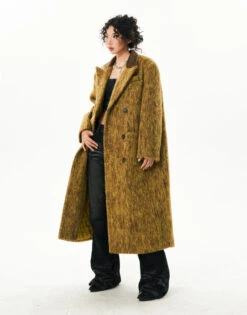 Fuzzy Double Breasted Longline Coat With Corduroy Collar -Modern Wear Shop O1CN01AtlIcE1HvbfGDY2mY 2971280820