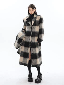 Oversized Fuzzy Checkered Overcoat With Scarf Detail -Modern Wear Shop O1CN01BSznWs1iBna1K96lA 2201256844375