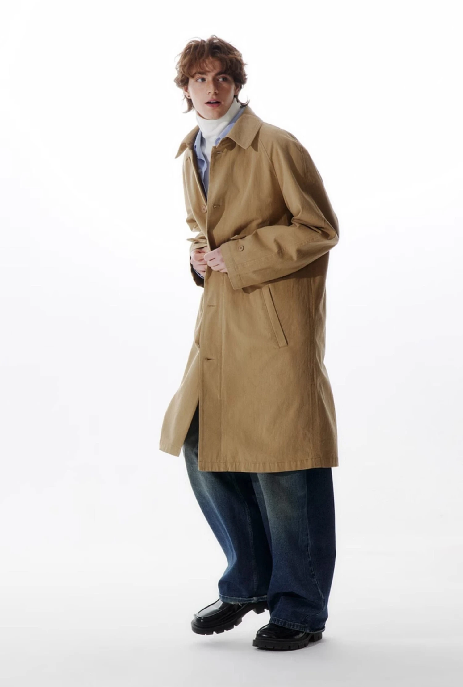 Slim Trench Single Breasted Coat With Pockets 4 Slim Trench Single Breasted Coat With Pockets - Image 4