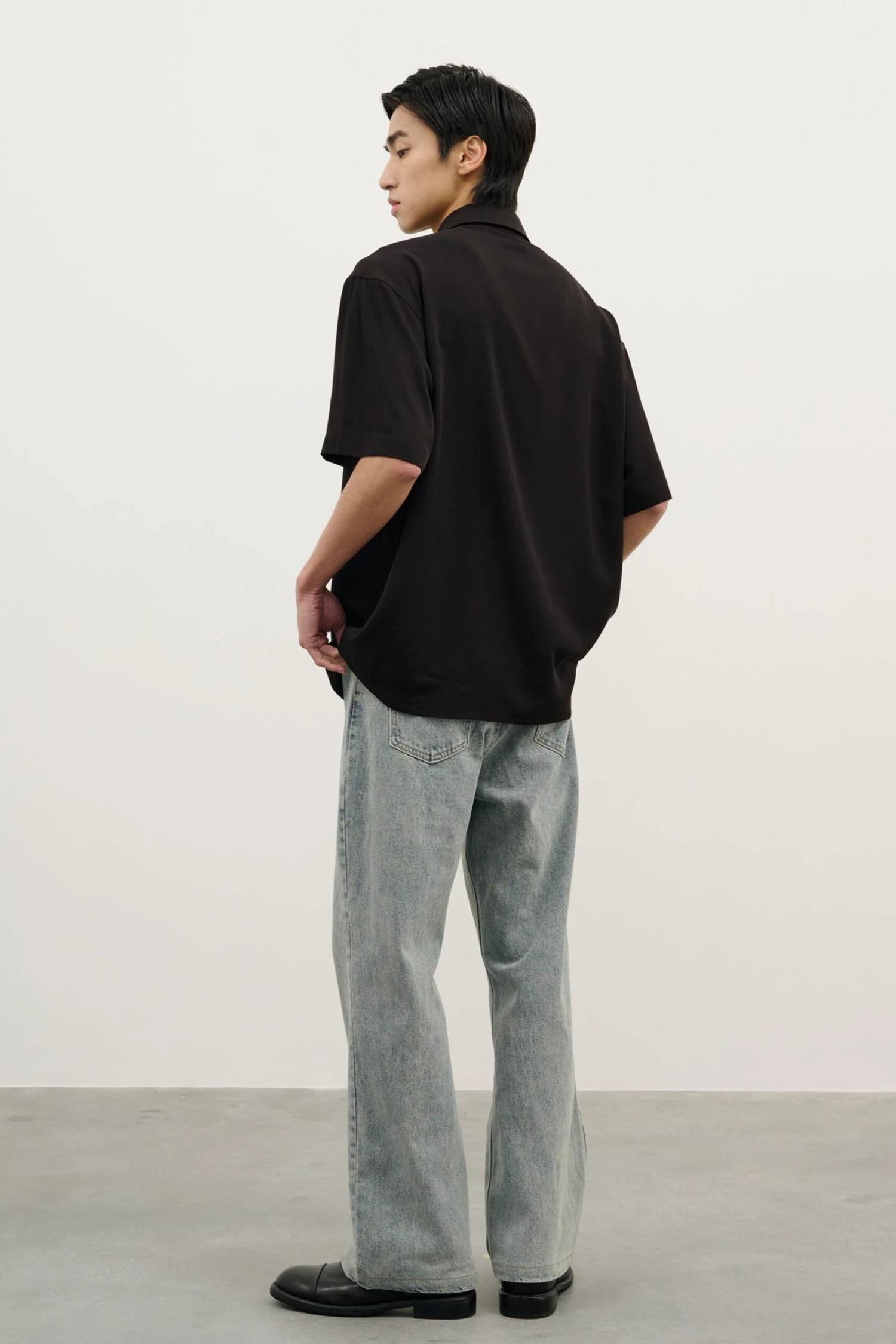 Pleated Wave-Panel Short Sleeve Button-Up Shirt 16 Pleated Wave-Panel Short Sleeve Button-Up Shirt - Image 16