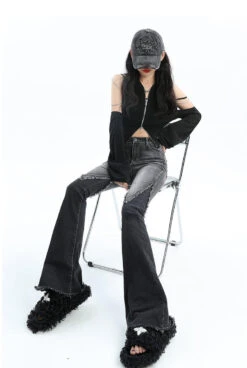 Distressed Patchwork Wide Leg Jeans -Modern Wear Shop O1CN01DsO21A2JvGfkqPQhE 3482819483