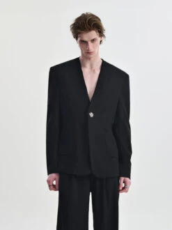 Distressed Hem Single Breasted Blazer With Patch Pockets 18 Distressed Hem Single Breasted Blazer With Patch Pockets -Modern Wear Shop O1CN01Dy4peZ1Cf3KKGHVzx 668530107