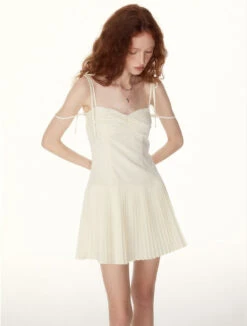 Ruched Pleated Mini Dress With String Straps -Modern Wear Shop O1CN01E5h8Cx1S7BoYvlEP9 2215093962199