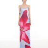 Maxi Floral Sheath Dress With Crisscross Back