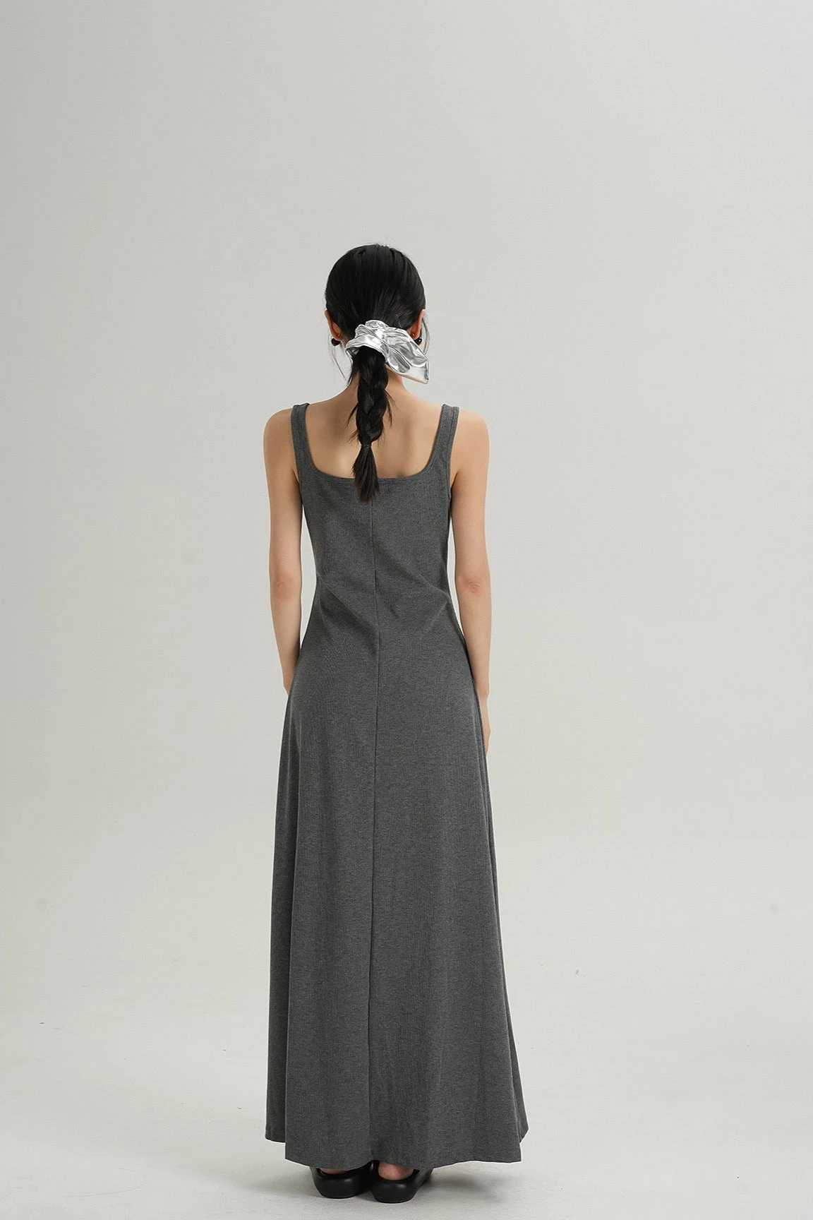 Sleeveless Square Neck Maxi Dress With Button Detail 5 Sleeveless Square Neck Maxi Dress With Button Detail - Image 5