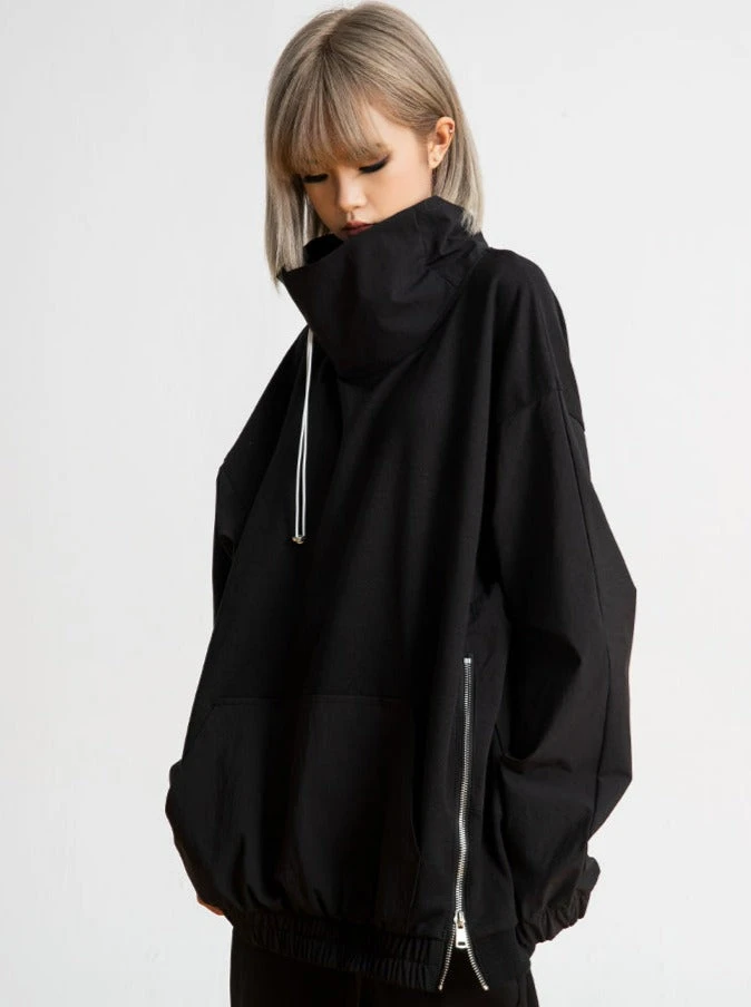 High Collar Side Zip Oversized Pullover 1 High Collar Side Zip Oversized Pullover