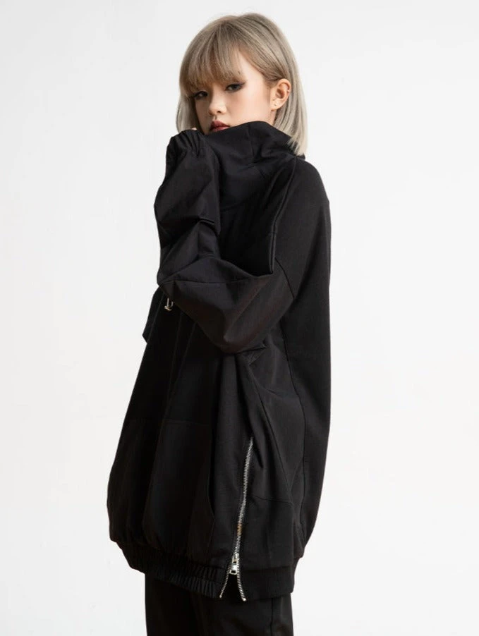 High Collar Side Zip Oversized Pullover 2 High Collar Side Zip Oversized Pullover - Image 2