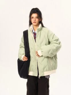 Contrast Trim Oversized Quilted Puffer Bomber Jacket -Modern Wear Shop O1CN01EZkoJM1kpJBnhtrCV 2211915704732