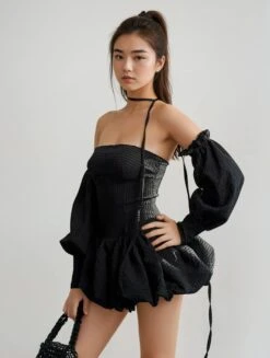 Tube Balloon Mini Dress With Detachable Puff Sleeves -Modern Wear Shop O1CN01F3P69i1Sa2iwQuaDp 3781212262