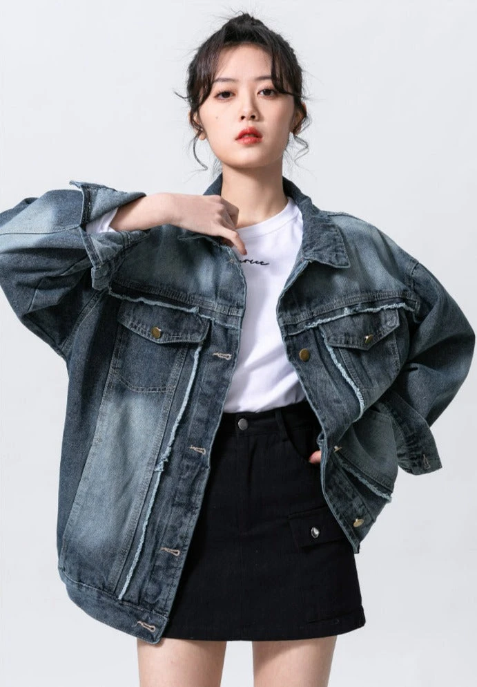 Distressed Faded Denim Jacket 6 Distressed Faded Denim Jacket - Image 6