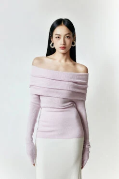 Off-Shoulder Ribbed Knit Long Sleeve Sweater Top 30 Off-Shoulder Ribbed Knit Long Sleeve Sweater Top -Modern Wear Shop O1CN01G2zBNy1toh45fOlr3 2206447005949